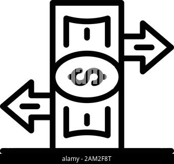 Transfert d'argent sale, l'icône de style contour Illustration de Vecteur