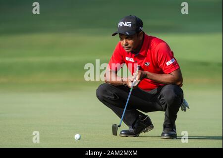 Hong Kong. 11Th Jan, 2020. Kowloon, Hong Kong : 10 janvier 2020. Open de Golf de Hong Kong tour 3. Chawrasia S.S.P de l'Inde au jour 3 du tournoi. Sur le 17ème green.Alamy live news/Jayne Russell Banque D'Images