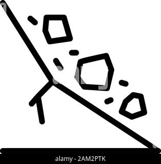 L'icône d'éboulement, style contour Illustration de Vecteur