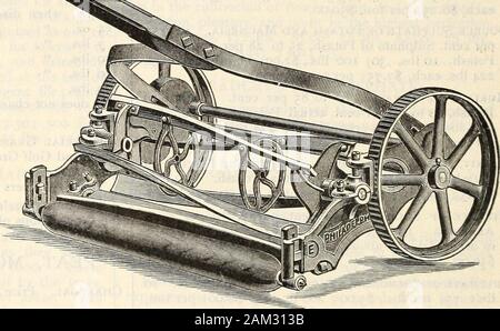 Farquhar's catalogue : printemps 1904 .- Anneau de tondeuse à gazon. J'étais tellement wellpleased avec elle que j'ai commandé un autre en juillet. Mygardener, avec l'aide d'un garçon, a constaté qu'il couldcut l'herbe dans environ la moitié du temps, il faut tout à l'vieilles machines et plus comfortto avec lui-même, dû à sa- est si léger à manipuler andrun. Elle fait un excellent travail, et il est plus facile de courir thanthe K à l'ancienne", et j'ai le plaisir de recom-mending il dans le plus haut niveau. Très sincèrement vôtre,(Signé) HOWARD MARSTON. Philadelphie AUTHENTIQUE DES TONDEUSES À GAZON. E HIGH WHEEL. 4 lames, 10 pouces, 6 roues^2 pouces cy Banque D'Images