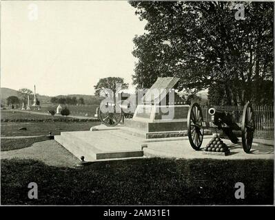 Vue historique de Gettysburg : illustrations en demi-ton de tous les monuments importants, vues et des endroits historiques sur la bataille de Gettysburg . L E. faucilles de New York, est devenu une loi. Il prévoit la création d'theGettysburg Parc national en charge d'une commission nommée par le Secrétaire de la guerre, qui, sous sa direction, ont été d'exercer son autorité sur l'ouverture d'additionalroads . . Marquer les limites . . Déterminer et marquer définitivement les lignes de bataille de toutes les troupes engagées ... pour acquérir des terres qui ont été occupées par l'infanterie, cavalerie et artillerie, et tels autres lan adjacent Banque D'Images