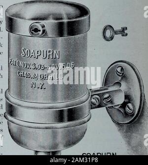 Partie mécanique et plomberie - décembre 1908 . s readiy compris. Le Soapurn doit être placé de manière th itits orifice de décharge • thebowl les projets de plus, environ deux pouces de sa périphérie.Ainsi, tout le dégouttement des mains humides lors de l'us-ing sera automatiquement pris careof. Le bouton de décharge est aussi petit que 22 ijssible j)et est placé à l'verylowest Soapurn, fin de l'éviter ainsi-ing tout au cours de la goutte comme Soapurn thehand est toujours au-dessous de l'urne. Thesefeatures, avec l'absence d'un distributeur de savon, faire une cleanwash bnsin parfaitement et environs à alltimes. Toutes pièces détachées doivent être mis et Banque D'Images