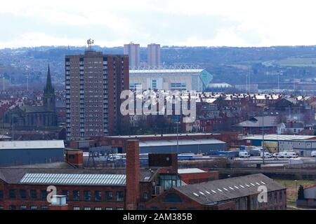 Une vue sur Holbeck à Leeds 2013 avec Holbeck Towers avant d'être équipé de cloding. Banque D'Images