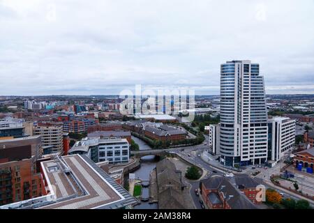 Bridgewater place, vue sur les jardins de Candle House sur le toit Banque D'Images