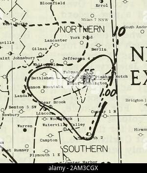 Les données climatologiques, Nouvelle Angleterre . ° /^/ !* ? NORtWERN Xlff /2 / ^ / JE York P&Lt ;|id |l- 4 DuiVlll Korth. Lancaster O ^ J, . 1970 PHECIPITAIIOB JABBABT TOTAl. Pouces (SOLIDE COMME SNOOTAIL, pouces) TOTAL (ligne pointillée) NEW ENGLAND,SAUF LE MAINE ", B"Q 1 5 sw Art-hotel Liverpool -O- South Newbury t R."moi, j'^ SUD -V1 Plymouth ^ ^ W /  «- ?-^ ^ ^Centre Harbour N • olfeboro J ?1 ? ? Milles 75 E MÉRIDIEN TIME ZONE LÉGENDE STATION © Les températures du sol 3 • PreciptOtOn 3 &lt;seulement D -O- N sur-enregistrement.Les deux types -° lanbury-i" ^ ^ ^ » Nw %3 Durham - NWr&lt;V -4- - Precipitatn ^ 2 JE Lakeport / ^ ^ ^ -i T T ? Banque D'Images