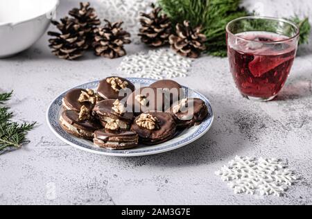 Cookies tchèques de noël traditionnels, photo de style vintage Banque D'Images