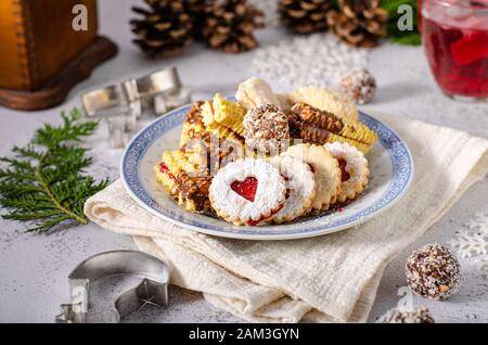 Cookies tchèques de noël traditionnels, photo de style vintage Banque D'Images