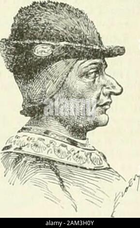 Nouveau Larousse illustré  : dictionnaire universel encyclopédique . Edouard , IVse prépare à descendre en France. Louis XI, redoutantsurtout linvasion anglaise, veut plus calme le Téméraire et a, avec lui, l'uno entrevue à Péronne. Mais il oublie de con-tromander une émeute provoquée un quil à Liège et ilest obligé faire signer le traité n'lhumiliant Péronne (1468), par lequel il sengage à réprimer avec lo duc la révolteliégeoise ot à donner la Champagne à son frère Charles.Mais il nexécute pas mieux ce traité que le précédent. Coalition Unetroisième se forme : la mort du Duc de Guyenne, frère du roi, n'o Banque D'Images