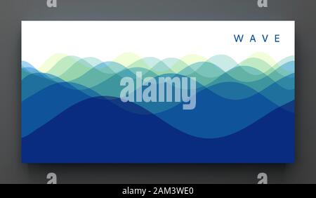 L'onde de l'eau. Résumé fond ondulé avec effet dynamique. Arrière-plan qui coule avec demi-teinte. Illustration 3D de vecteur pour brochure, flyer, bannière ou pres Illustration de Vecteur
