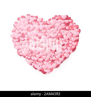 Bonne Saint Valentin. Un coeur composé de beaucoup de coeurs multicolores. Décoration festive. Illustration vectorielle Illustration de Vecteur