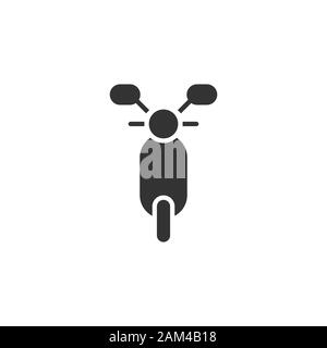 Icône style moto en télévision. Vector illustration Scooter blanc sur fond isolé. Cyclomoteur véhicule concept d'affaires. Illustration de Vecteur