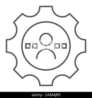 L'icône de la ligne mince de compétences, services d'affaires et de leadership, signer, le vectoriel, un motif linéaire sur un fond blanc, eps 10. Illustration de Vecteur