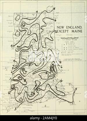 Les données climatologiques, New England . equency,et certaines parties de l'ouest et du nord du Vermont, où l'élève a été sous la normale en dépit supérieureà fréquence moyenne. À Heath, Massachusetts, le total de 12,28 pouces était bien plus theprevious de 7,91 pouces record Juin mis en1952, couvrant 49 ans. Pressions barométriques sont demeurées dans un éventail restreint habituellement tous les mois dans la plupart des NewEngland. À Worcester, Massachusetts, le son extension a été seulement 0,49 pouces de mercure. En général dans le sud et dans l'ouest, l'highestpressure du mois a été l'un des smallervalues d'enregistrement. À Boston, la plus haute pr Banque D'Images