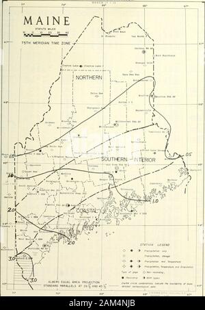 Les données climatologiques, Nouvelle Angleterre . J'CjriMl B* ?.••J Point -&Lt ;^ Daoburr J -a -O- AciuaJ PoiMl ^ .  . gommer ^ tr"r Palla Jtoe H.i..-o*-.J'acr ?••^trop |ii ll".,rv.,lr Jof pi.....&Lt ;,iii. ,-"." O..^ mX I .U.^^r^^* T-. ^ Brl V B"t"twik •••COASTSSO Groenport^ Cwtchoqu Pr Houne.*J &gt;k. RhOKd Reaearcb Brldgebuaptui Rlv*O Wock Tfiiano « B M* TOTAL DES PRÉCIPITATIONS. Zone PROJECTIONSTANDARD ÉGALE ALBERS PARALLÈLES À 29 ^/^ ^/2 et 45 O • 3 LÉGENDE STATION seulement des précipitations Les précipitations, O O stockage -- %- -O- les précipitations et la température &gt ;^ ^^  les précipitations, la température et l'évaporation de type ga Banque D'Images