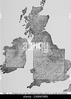 Champs, usines et ateliers ; ou, de l'industrie combinée avec l'agriculture et du travail du cerveau avec le travail manuel ; . hat sans n'importe quel homme-endant, simplement au moyen d'une bonne culture, ils haveobtained Rothamstead à une moyenne de 14 bushelsper acre de la même parcelle de terre consecutiveyears ; * Pour quarante alors qu'avec la fumure ils obtenir trente-eightbushels au lieu de vingt-huit, et en vertu de l'allotmentsystem les cultures atteignent quarante boisseaux. Dans quelques farmsthey parfois atteindre même cinquante et cinquante-sevenbushels par acre. Si nous avons l'intention d'avoir une appréciation correcte des Britishagriculture, nous ne devons pas bas Banque D'Images