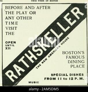 Cette semaine à Boston . 184 Boylston Street. William Hayes, Fogg Art Museum, Cambridge. ]Germanique Tuscum, Cambridge. IMuseum, Université de Cambridge. Peabody Museum, Cambridge. Doll & Richards, Inc.. Ncwlniry 71 Rue. Pour comnlete liste des magasins Exhi1)éditions voir Dimanche et Lundi. Le Dr SOCIÉTÉS Lyman Abbott aborde le Tzventicth Century Club sur TheNe7i le fédéralisme, joie 3 St., 1 f. m. Le Dr Maurice CONFÉRENCES Tyrode J sur les aliments dans la santé et la maladie, HarvardMedical School, S p. m. CONCERTS à l'Orchestre symphonique de Boston Symphony Hall, le eveninii. Expositions l'Hippodrome, à la construction mécanique, afterno Banque D'Images