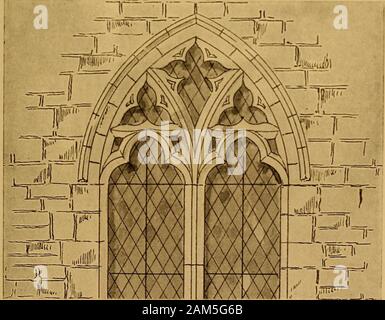 Storied windows : un voyageur à l'introduction à l'étude de l'ancienne église du verre, du xiie siècle à la Renaissance, en particulier en France . Tympamm CisPKn Circlk pierckd par un mnkd avec un Trkfoii... Transition de l'écoulement. Remplages géométriques à Fait Trefoilswith nct contenant des cercles. Banque D'Images