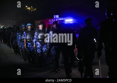 Guwahati, Assam, Inde. 11Th Jan, 2020. Force d'action rapide (FAR) personnel au cours de protester contre la citoyenneté (Amendment) Act (CAA), dans la région de Guwahati. Crédit : David Talukdar/ZUMA/Alamy Fil Live News Banque D'Images