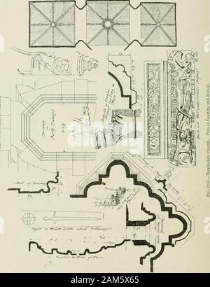 L'architecture domestique et de l'Écosse, du xiie au xviiie siècle . Wiuduvv sud Fig. Torpliicbeii Cliurcli 1254.-. Détails de Windows. possible de dire avec certitude. Les fenêtres sont de deux lumières chaque,il y étant l'une sur le côté ouest de la chambre basse, et l'autre sur eachside de la chambre haute. Les occidentaux sont indiqués sur la Section, et d'autres dans les vues. Ce dernier est fait à l'intérieur. L'Amérique du chamberhas son niveau plancher un peu plus bas que les autres. Il y a eu une doorfrom ce prix menant dans un bâtiment démoli sur le nord, déjà quatre Banque D'Images