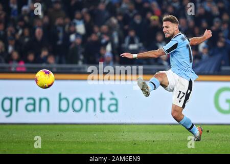 Rome, Italie. 11Th jan 2020. Ciro immobile du Latium en action pendant le championnat d'Italie Serie A match de football entre SS Lazio et SSC Napoli le 11 janvier 2020 au Stadio Olimpico à Rome, Italie - Photo Federico Proietti/ESPA-Imaes Crédit : Cal Sport Media/Alamy Live News Banque D'Images