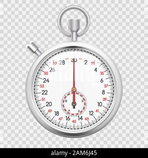 Chronomètre réaliste isolé sur fond blanc Illustration de Vecteur