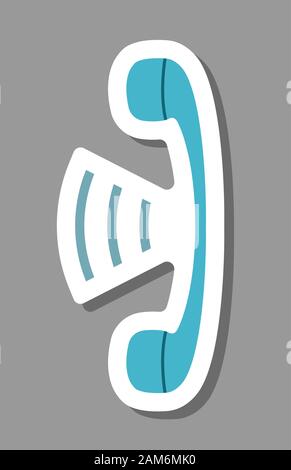 L'icône de téléphone pour la présentation des symboles. Tous les objets, les ombres et l'arrière-plan sont dans des couches différentes. Illustration de Vecteur