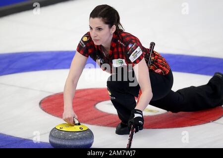 10 Jan 2020, London, Ontario Canada et la Western Fair Sports Complex. Après 8 nulles Team Europe conduit l'Équipe Canada 17,5 -6,5 dans la Coupe Continentale 2020. Équipe Canada Lisa Weagle d'Ottawa (Ontario) fait partie de l'équipe Homan Luc Durda/Alamy live news. Banque D'Images