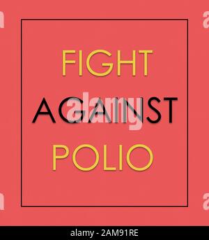 Lutte Contre l'affiche polio pour la journée mondiale de la polio, le 24 octobre. Banque D'Images