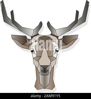 Illustration vectorielle stylisée de la tête de cerf isolée sur fond blanc Illustration de Vecteur