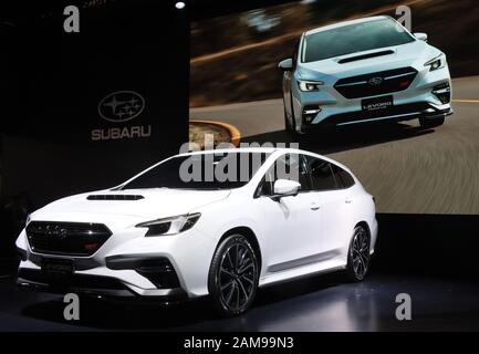 Chiba, Japon. 10 janvier 2020. Le constructeur automobile japonais Subaru dévoile le prototype Levorg STI Sport au salon automobile Tokyo 2020 à Chiba, dans la banlieue de Tokyo, le vendredi 10 janvier 2020. Quelque 1 000 véhicules seront exposés lors d'un salon de trois jours sur mesure. Crédit: Yoshio Tsunoda/Aflo/Alay Live News Banque D'Images