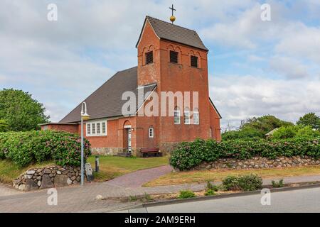 Sylt - vue sur la Chapelle frisonne, est une église évangélique luthérienne, Schleswig-Holstein, Allemagne, 10.06.2018 Banque D'Images