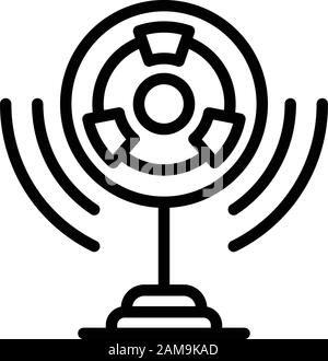 Icône de signal atomique, style de contour Illustration de Vecteur