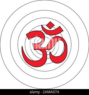 Illustration vectorielle Ohm du symbole bouddhiste sur fond blanc. Om. Illustration de Vecteur