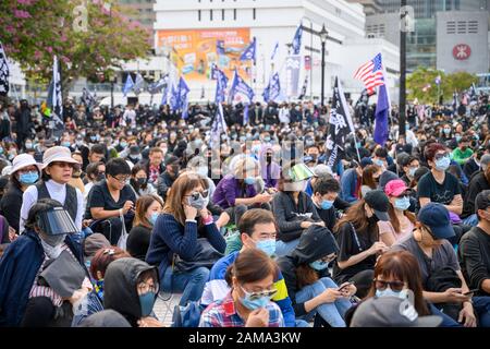 12 Janvier 2020 Centre De Hong Kong. Karma To Commies Rally Banque D'Images