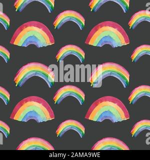 Fond arc-en-ciel. Modèle transparent avec des arcs-en-ciel colorés pour les enfants, jours fériés Banque D'Images