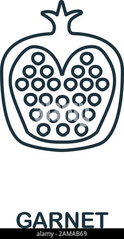 Icône Garnet de la collection de fruits. Symbole de carnet d'éléments de ligne simple pour les modèles, la conception Web et les infographies. Illustration de Vecteur