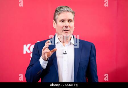 Keir Starmer député travailliste Sir lance sa campagne à la direction du travail à Manchester le 11 janvier 2020. Banque D'Images