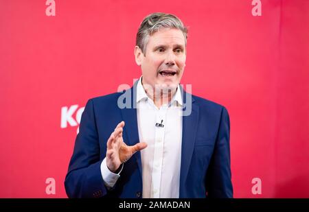 Keir Starmer député travailliste Sir lance sa campagne à la direction du travail à Manchester le 11 janvier 2020. Banque D'Images