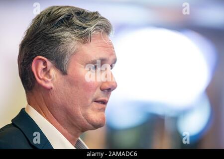 Keir Starmer député travailliste Sir lance sa campagne à la direction du travail à Manchester le 11 janvier 2020. Banque D'Images