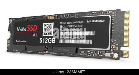 Disque SSD   isolé sur fond blanc. illustration tridimensionnelle Banque D'Images