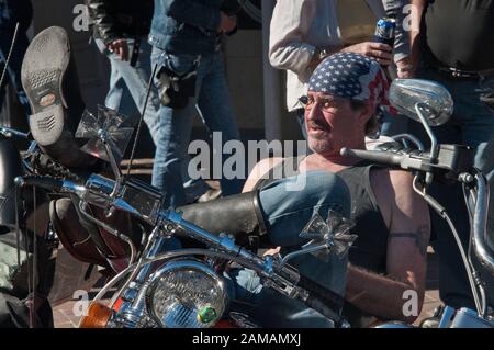 Lone Star Bikers Rally on The Strand à Galveston, Texas, États-Unis Banque D'Images