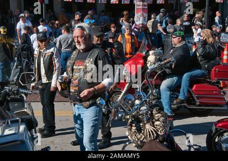 Lone Star Bikers Rally on The Strand à Galveston, Texas, États-Unis Banque D'Images