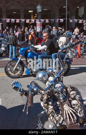 Lone Star Bikers Rally on The Strand à Galveston, Texas, États-Unis Banque D'Images