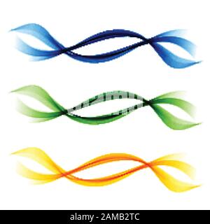 Ensemble de bannières ondulées Illustration de Vecteur