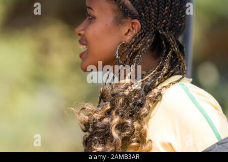 Portrait de joli étudiant éthiopien, lac Tana, Ethiopie Banque D'Images