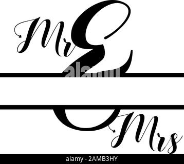 M. et Mme monogramme ont séparé le vecteur initial de la lettre Illustration de Vecteur