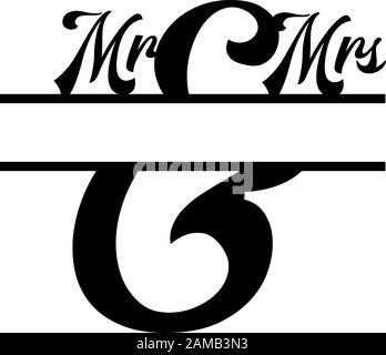 M. et Mme monogramme ont séparé le vecteur initial de la lettre Illustration de Vecteur