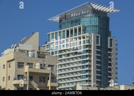 Wohnhaus, Hôtel Rechts Royal Beach, Tel Aviv, Israël Banque D'Images