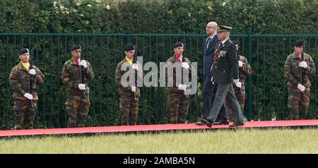 Lion'S Mound, Site De Bataille De Waterloo, Belgique. 18 juin 2015. Les dignitaires de toute l'Europe dirigés par le roi et la reine des Belges arrivent à t Banque D'Images