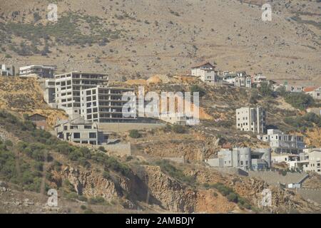 Majdal Shams Am Mount Hermon, Golanhöhen, Israël Banque D'Images